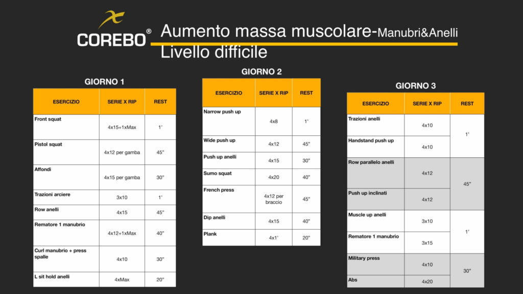 Schede Allenamento A Casa Per La Massa Muscolare Corebo